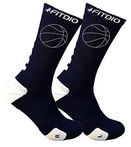 Hoop Stride Crew Compression Athletic Sports Socks (Black & Gray)