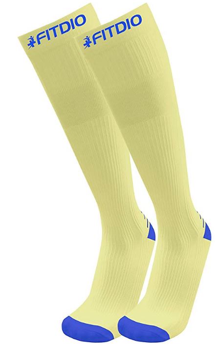 Peak Stride Knee High Compression Running Socks (Yellow & Blue)