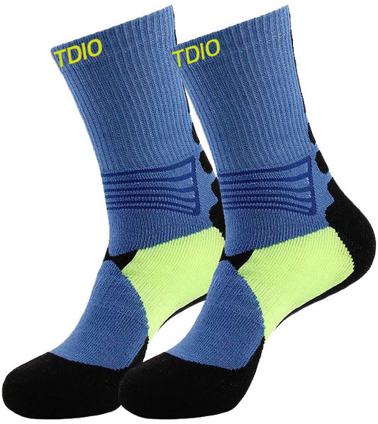 EnduraRun Quarter Length Cushioned Compression Socks (Blue & Green)