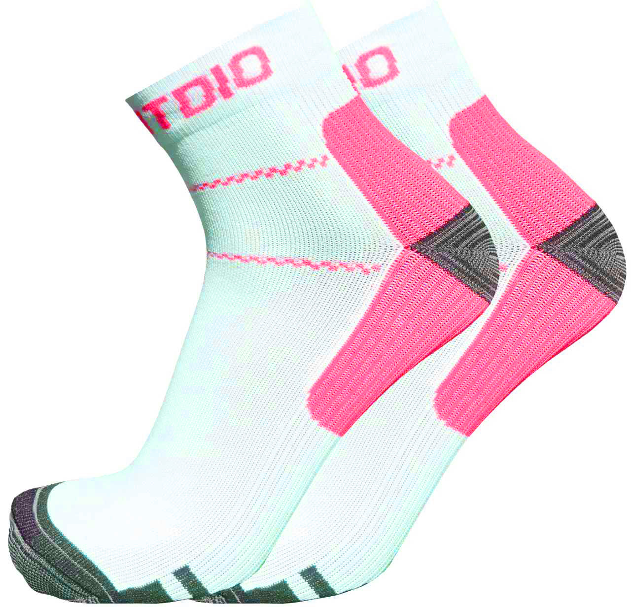 Active Comfort Quarter Length Compression Socks (White & Pink)