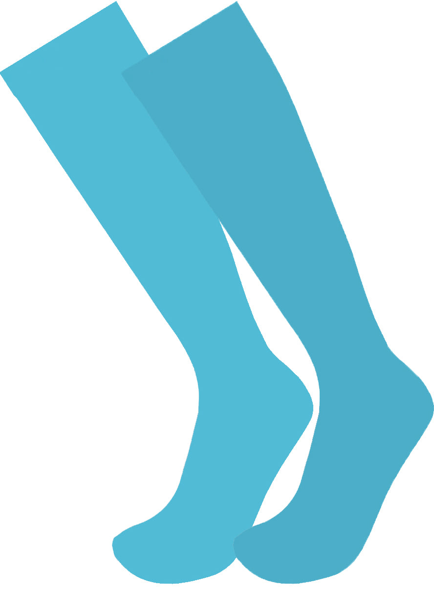 Total Coverage Over The Knee Soccer Socks (Baby Blue)
