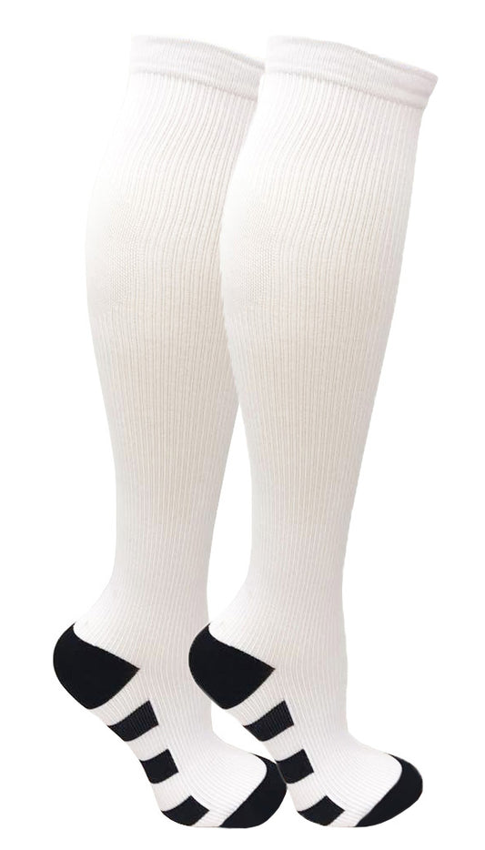Apex Sport Knee High Compression Socks (White)