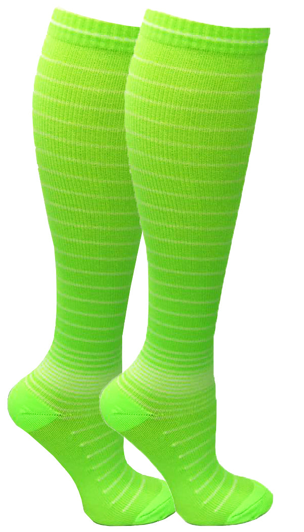 Neon-Glow Knee High Compression Socks