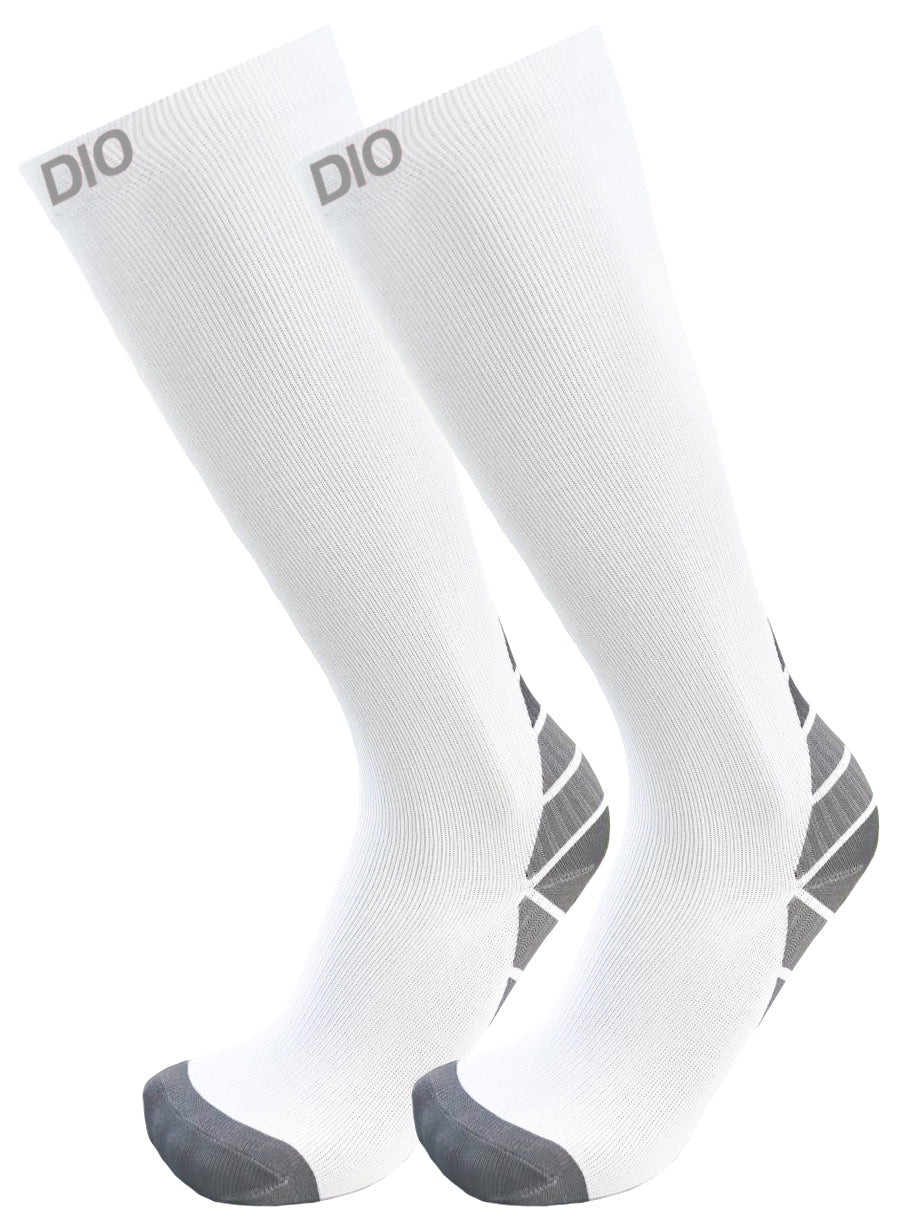 Fusion Performance Knee High Compression Socks (White/Gray)