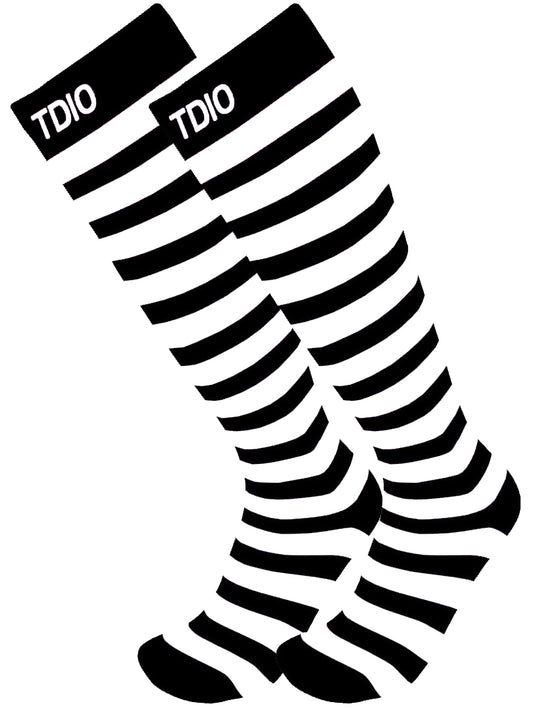 Nexus Striped Knee High Compression Socks (White/Black)