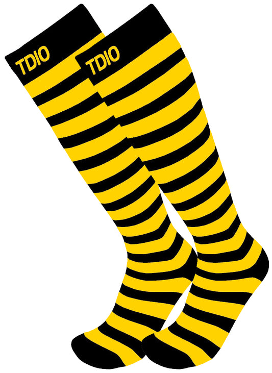 Nexus Striped Knee High Compression Socks (Yellow/Black)