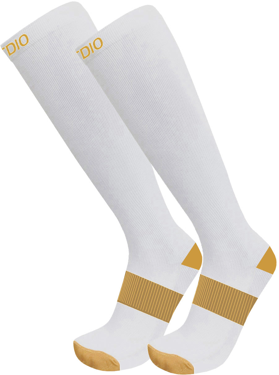 TerraStride Knee High Compression Socks (White)