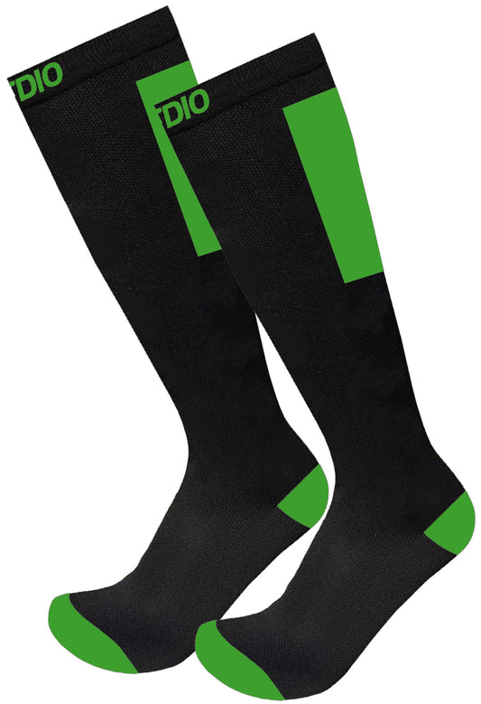 Vivid Stride Knee High Compression Socks (Black/Green)