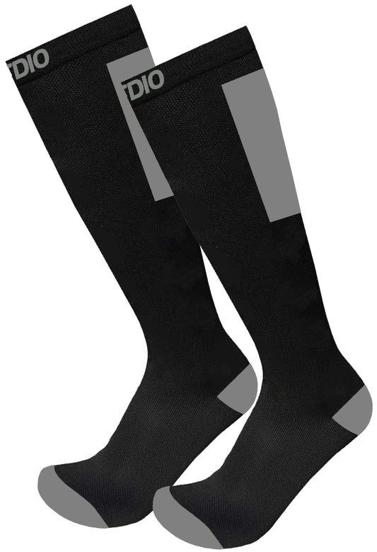 Vivid Stride Knee High Compression Socks (Black/Gray)
