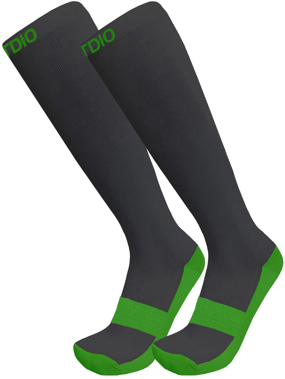 Eco-Stride Knee High Compression Socks (Black/Green)