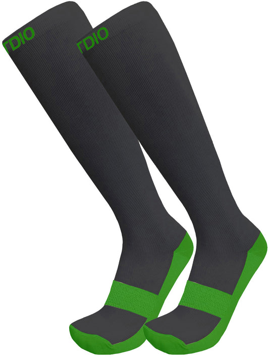Eco-Stride Knee High Compression Socks (Black/Green)