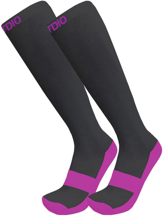 Eco-Stride Knee High Compression Socks (Black/Purple)