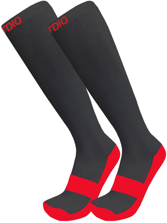 Eco-Stride Knee High Compression Socks (Black/Red)