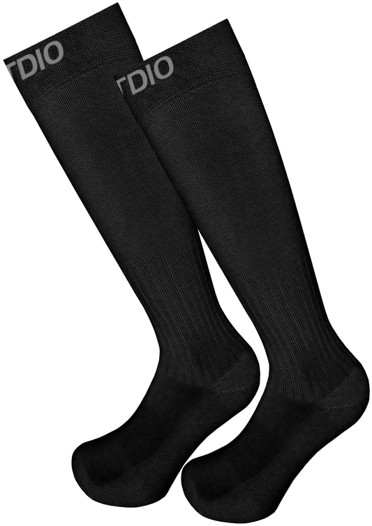 Signature Knee High Solid Compression Socks (Black)