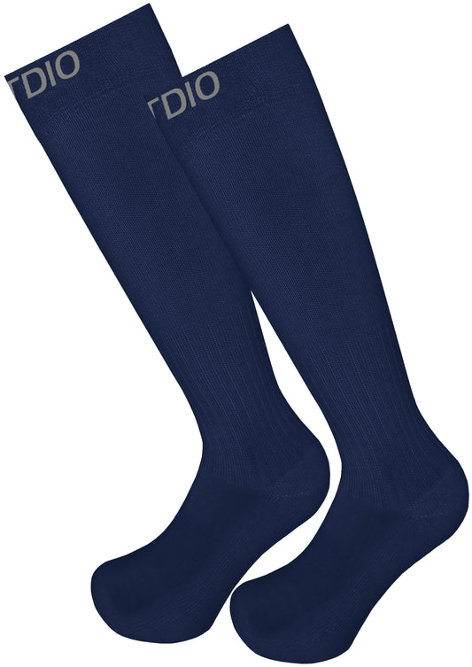 Signature Knee High Solid Compression Socks (Blue)
