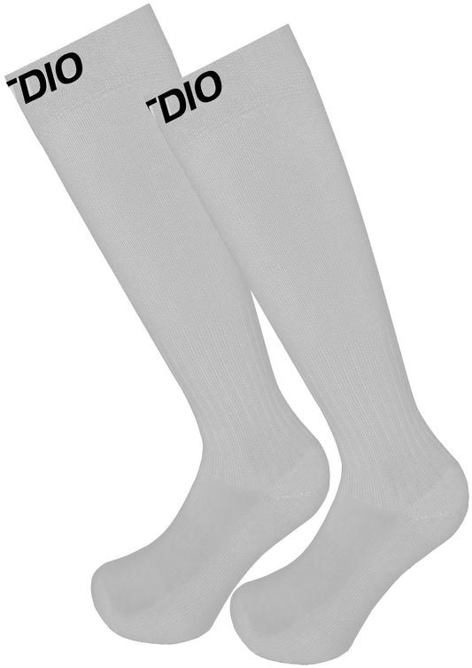Signature Knee High Solid Compression Socks (White)