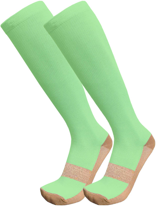 Copper Stride Knee High Compression Socks (Green & Gold)