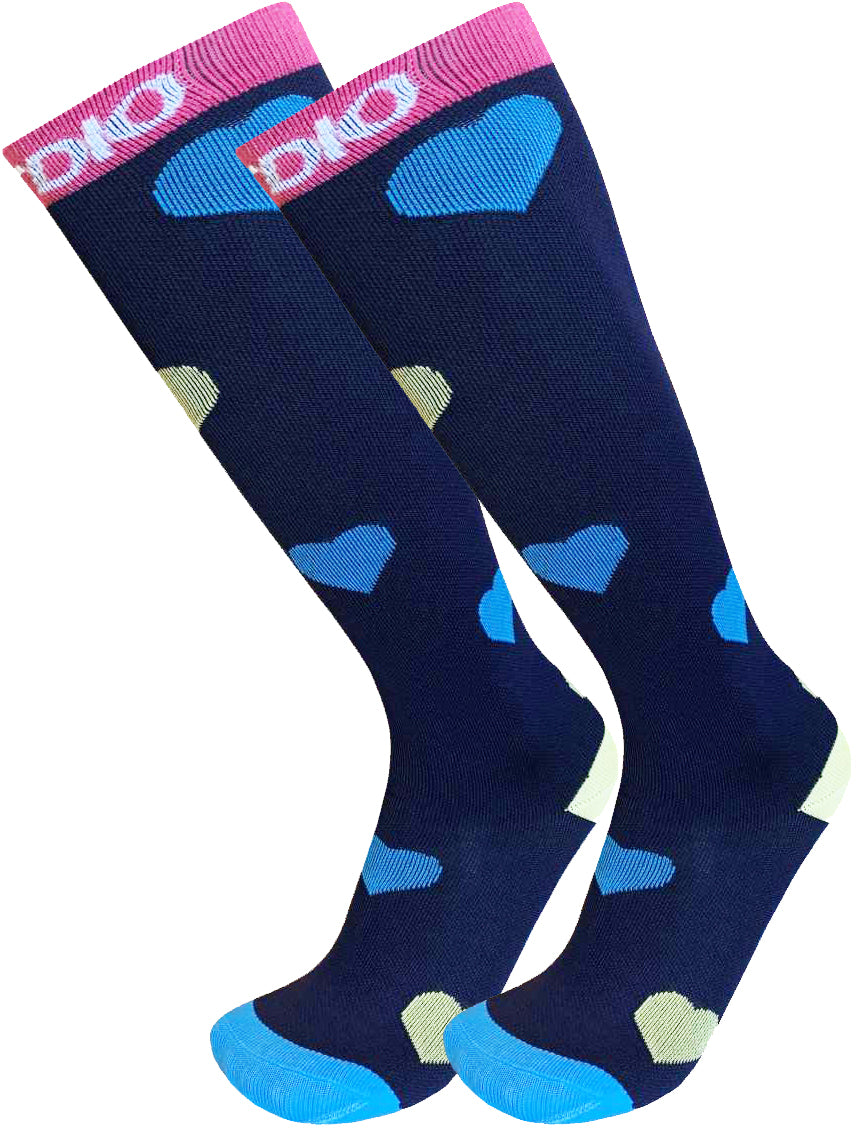 All Over Hearts Knee High Compression Socks