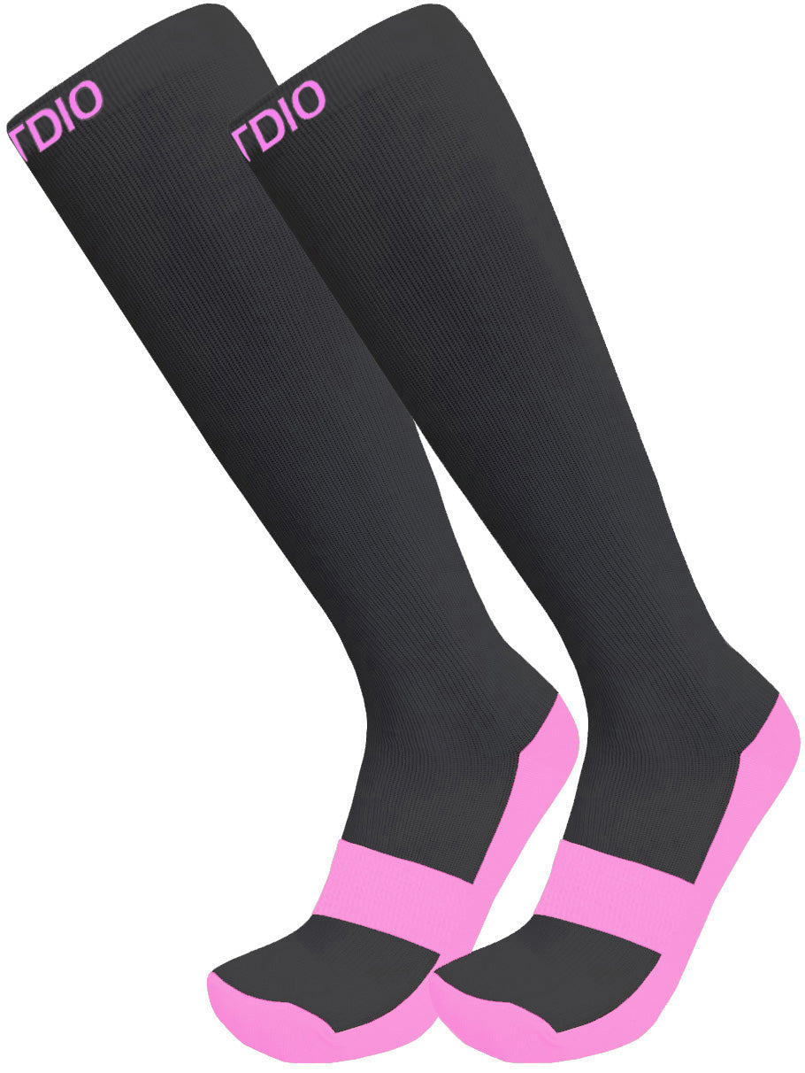 Eco-Stride Knee High Compression Socks (Black/Pink)
