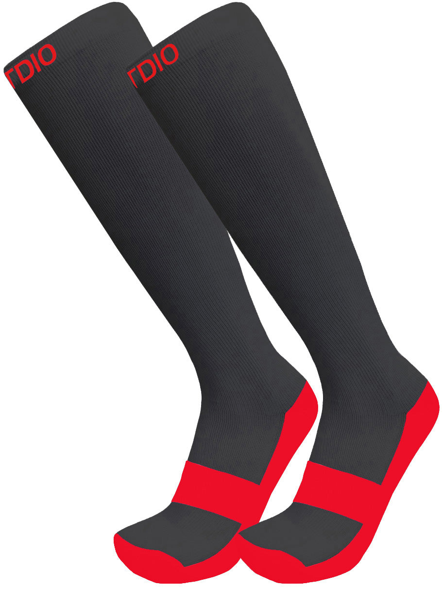 Eco-Stride Knee High Compression Socks (Black/Red)