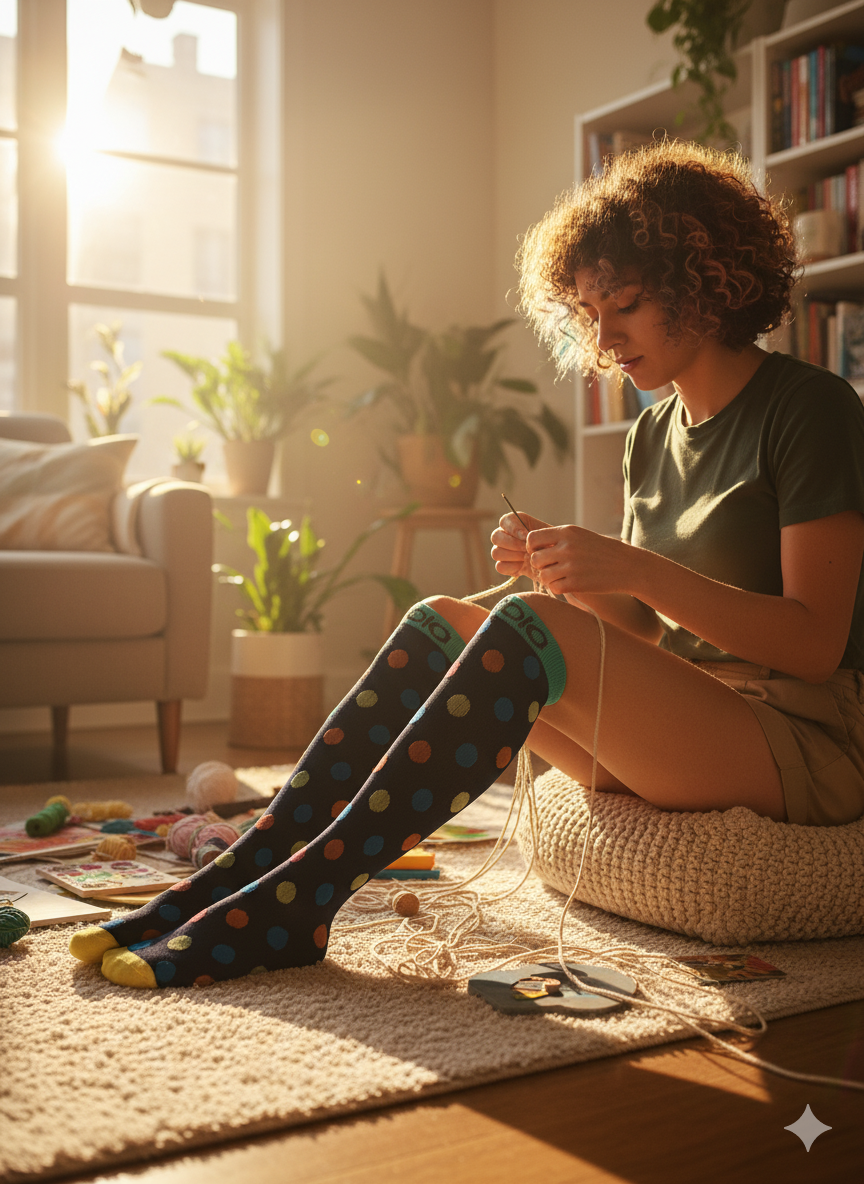 Circulation Dots Plus Size Compression Socks