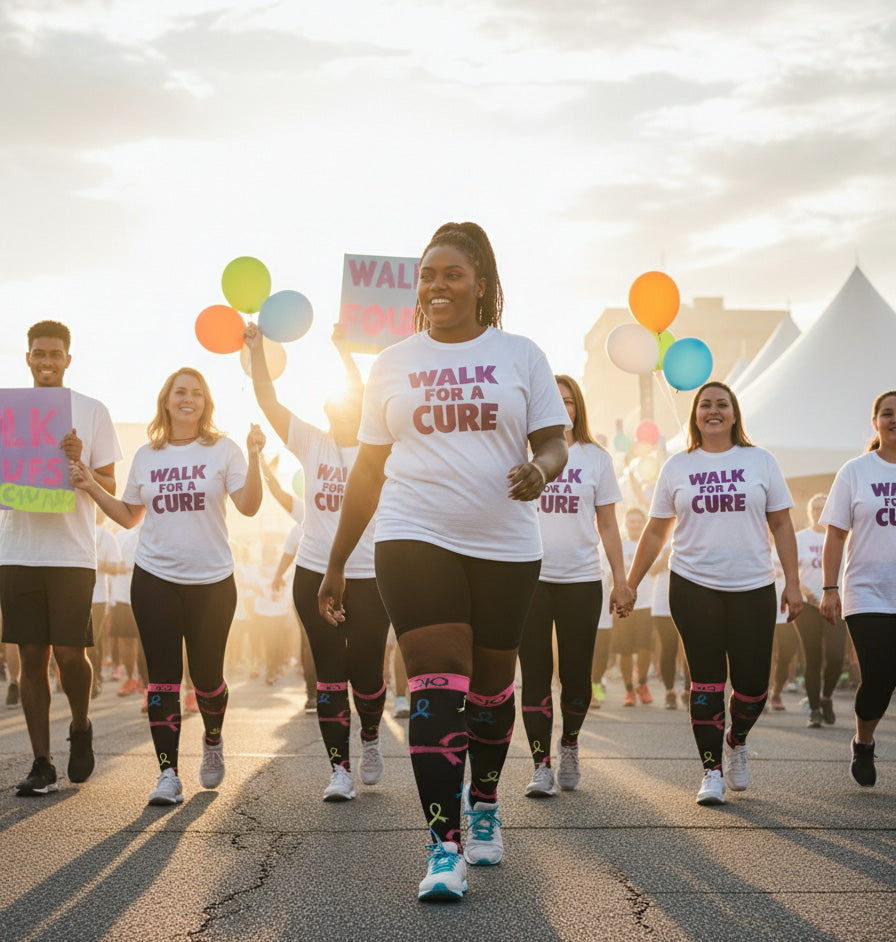 Ribbons Of Strength Plus Size Compression Socks