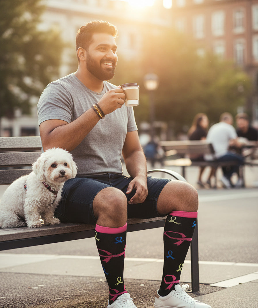 Ribbons Of Strength Plus Size Compression Socks