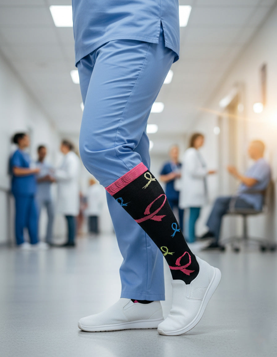 Ribbons Of Strength Plus Size Compression Socks